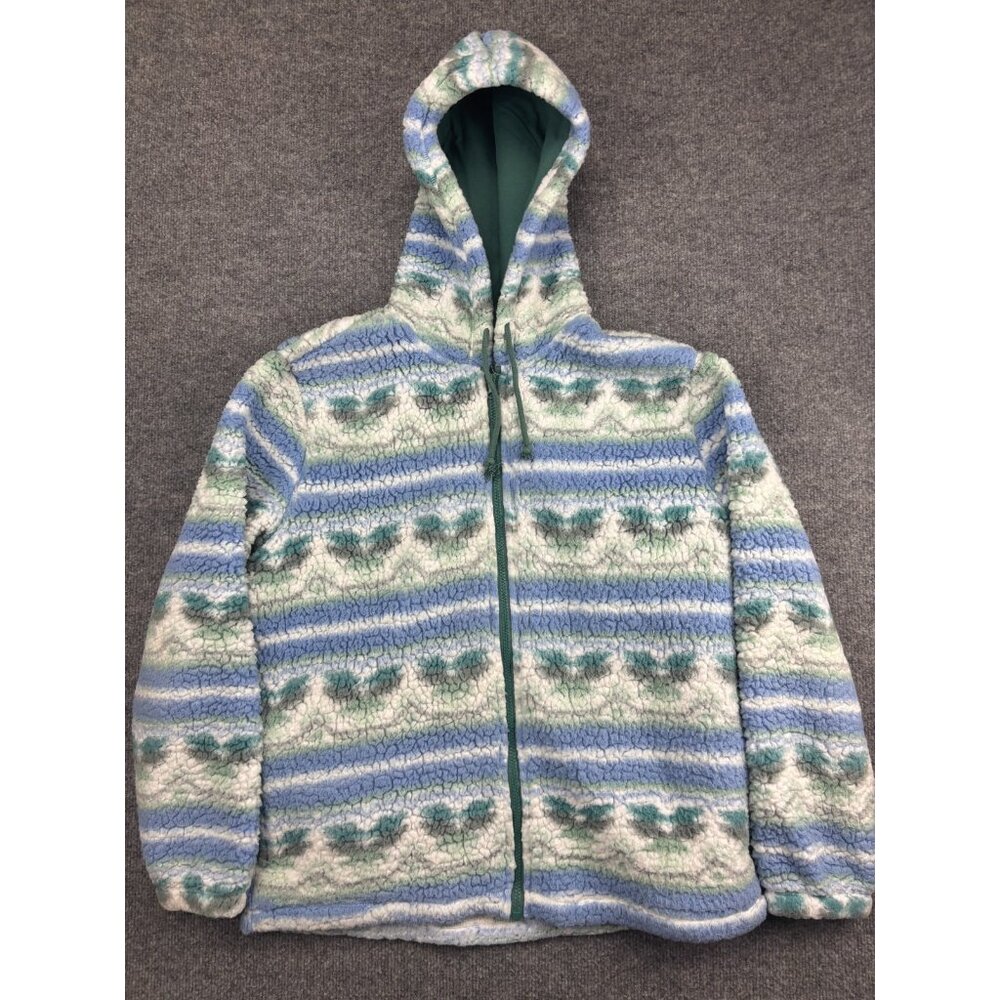 PacSun Sherpa Jacket Women's Small Full Zip Aztec Hooded Pockets Cozy Beach